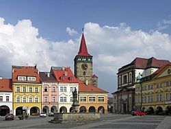Czechia, Jicin, Wallenstein's square in Spring